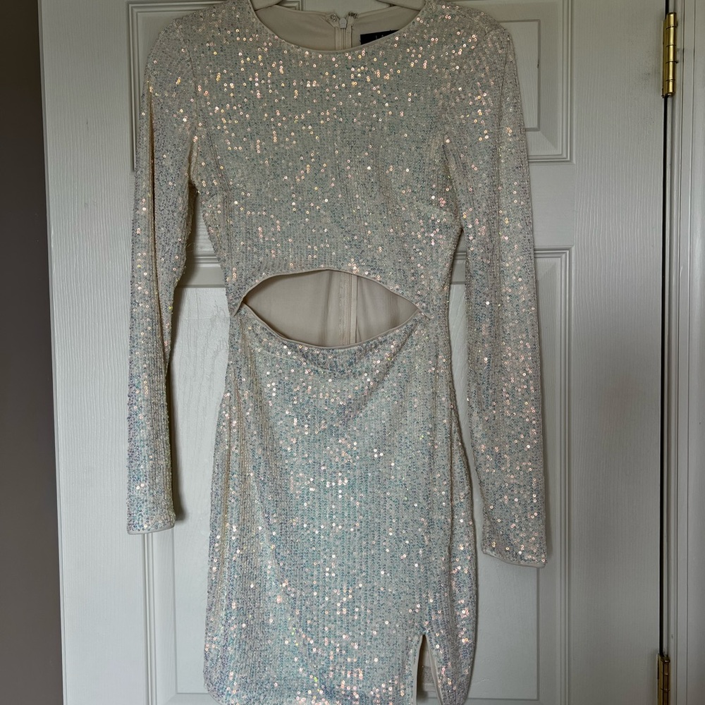 White sequin dress